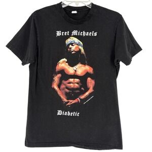 Bret Michaels "Diabetic" Graphic Tee Men's M Rock Band Vintage Style